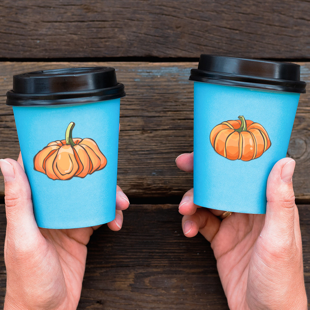 4套 秋天里的南瓜转移水晶标贴纸 3D diy创意贴纸 可爱南瓜贴纸 UV DTF 转印贴纸办公室和家用 玻璃杯 咖啡杯贴纸 DIY 包裹转移贴纸