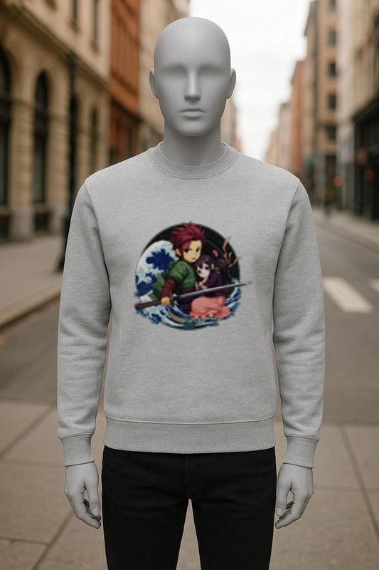 sudadera con dibujo GRIS