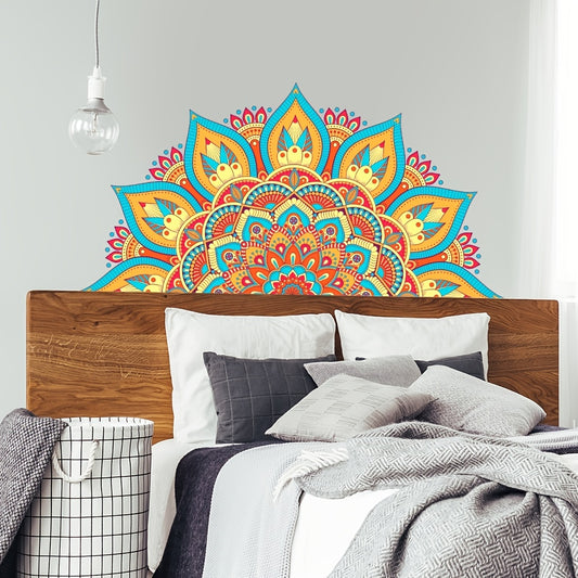 A set of vibrant Mandala Wall Sticker Intricate Bohemian Art with Rich Color Palette, Sophisticated Decor Accent for Boho Enthusiasts Modern Interiors Seeking Artistic Flair