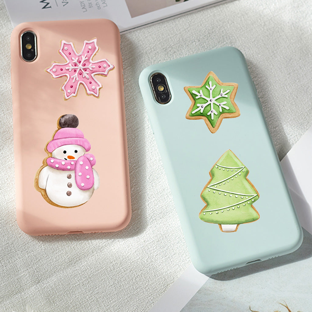 1套 彩色圣诞主题装饰饼干 可爱趣味圣诞节装饰水晶贴纸 自粘可拆卸创意DIY水晶标贴纸 适用于家居装饰 户外装饰 玻璃装饰 文化体术氛围装饰 增添趣味性与活力