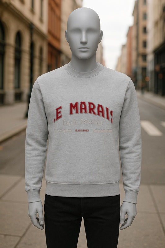 sudadera con dibujo GRIS