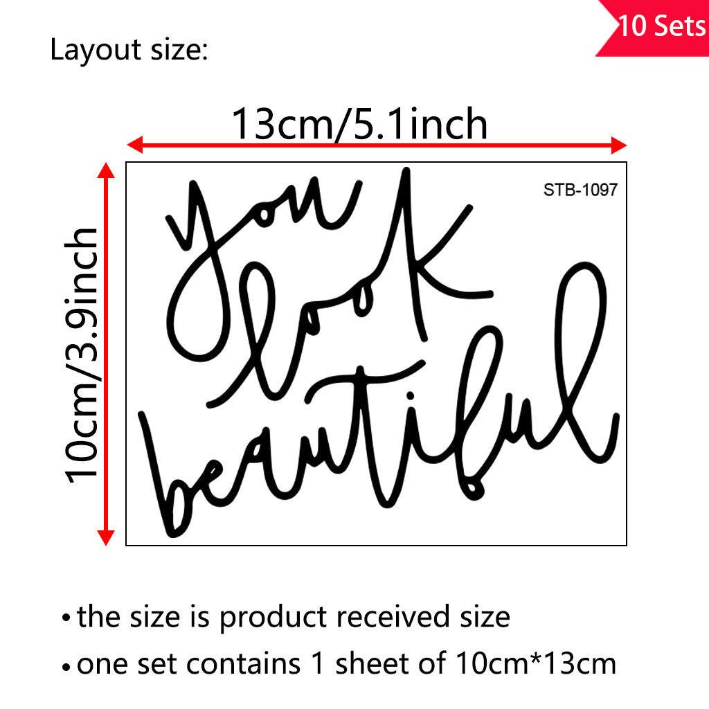 10套 “你如此美丽” 水晶标贴纸： 让每一次打开餐盒都如沐春风，为生活添一抹暖心仪式感点亮餐盒的治愈系宣言，个性手写风定格美好瞬间