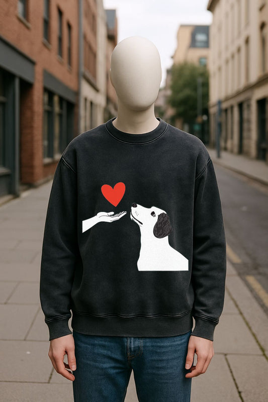 Sudadera negra lavada