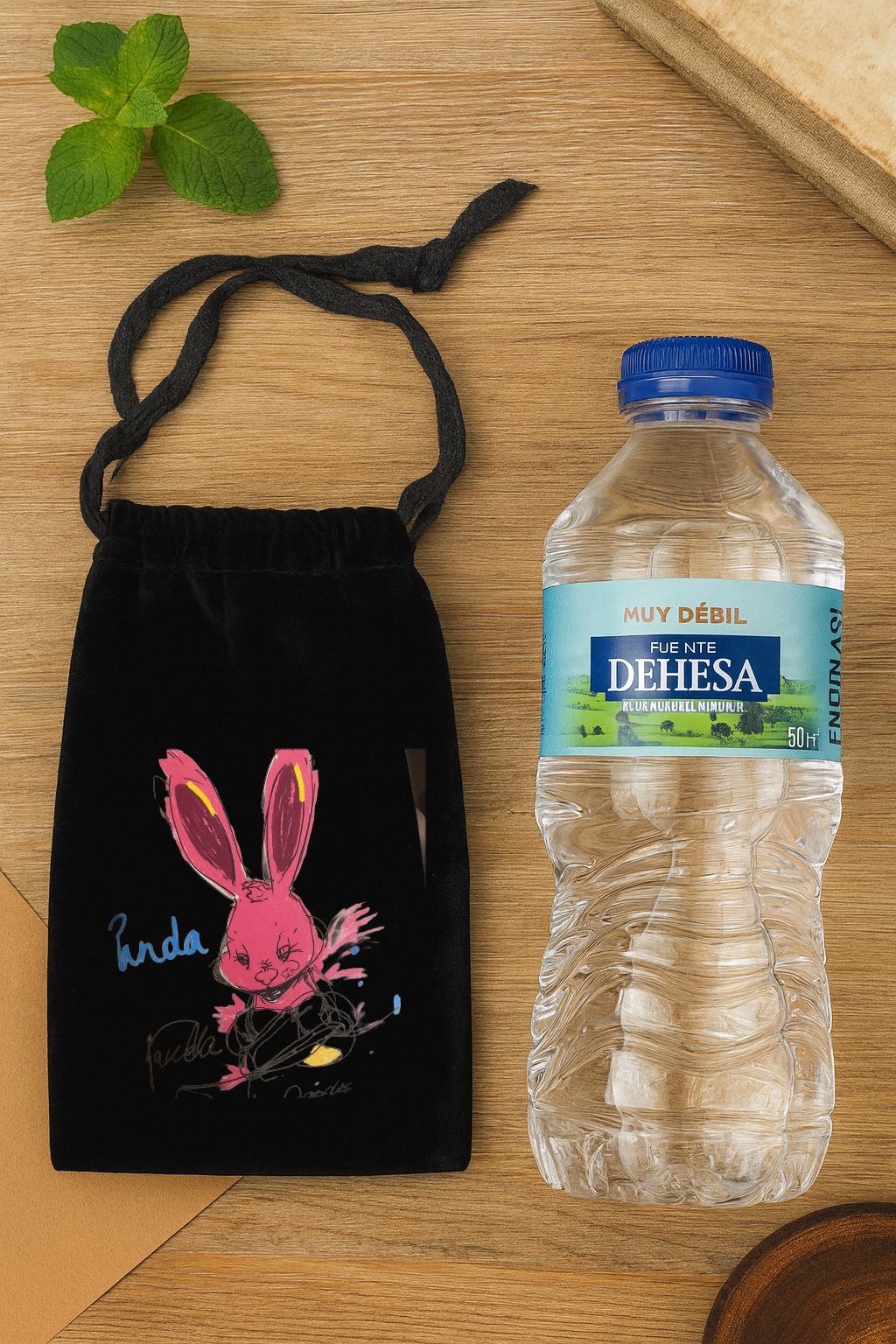 Bolso de terciopelo con cordon 19,5x10,9