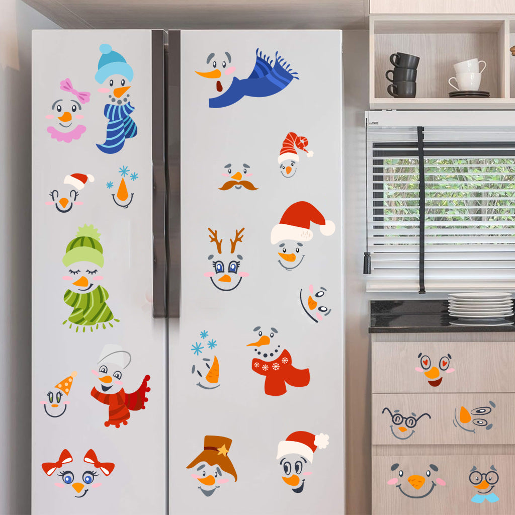 奥弗DIY卡通圣诞节鬼脸贴纸 AFC8445跨境圣诞节鬼脸装饰自粘墙贴