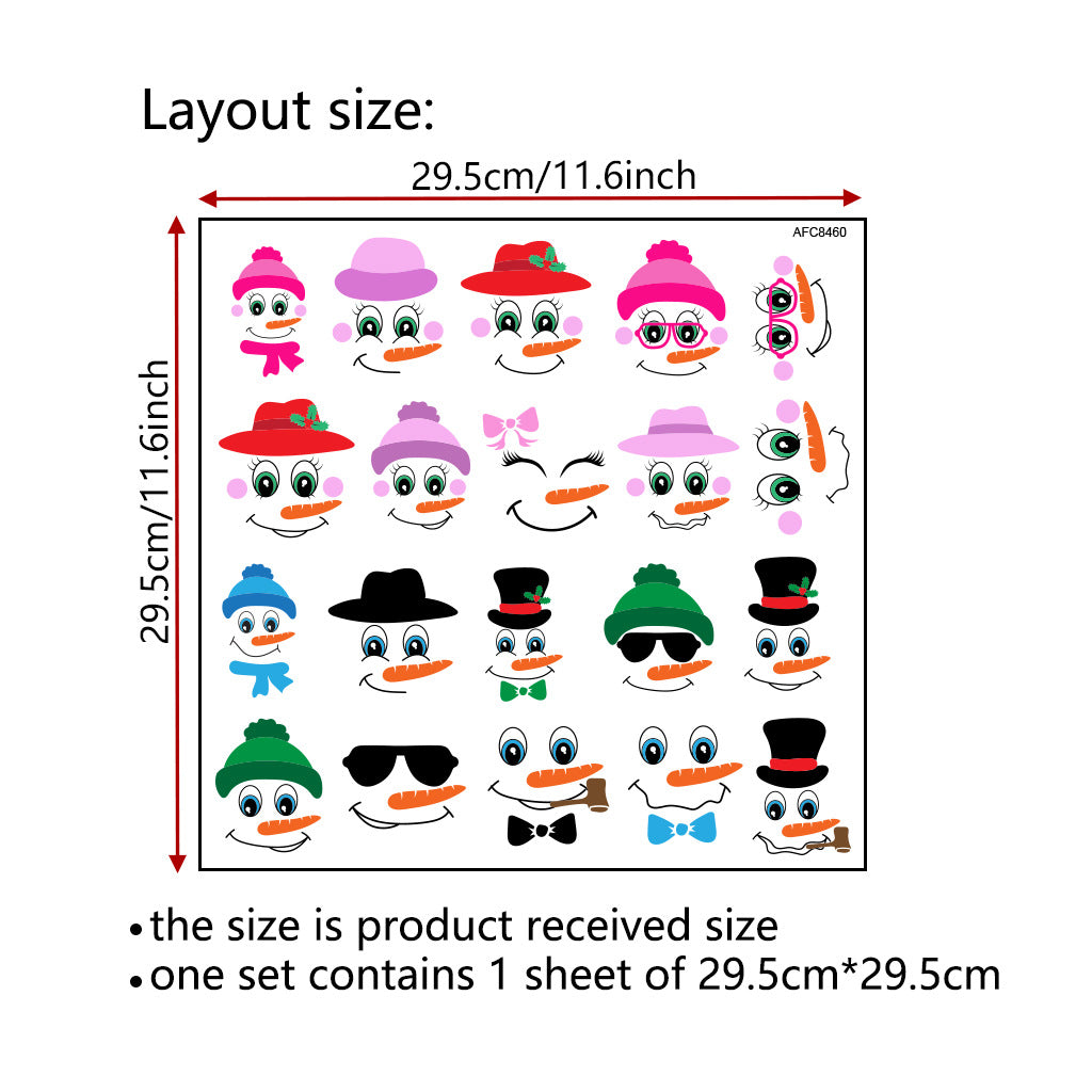 奥弗DIY卡通圣诞节鬼脸贴纸 AFC8445跨境圣诞节鬼脸装饰自粘墙贴