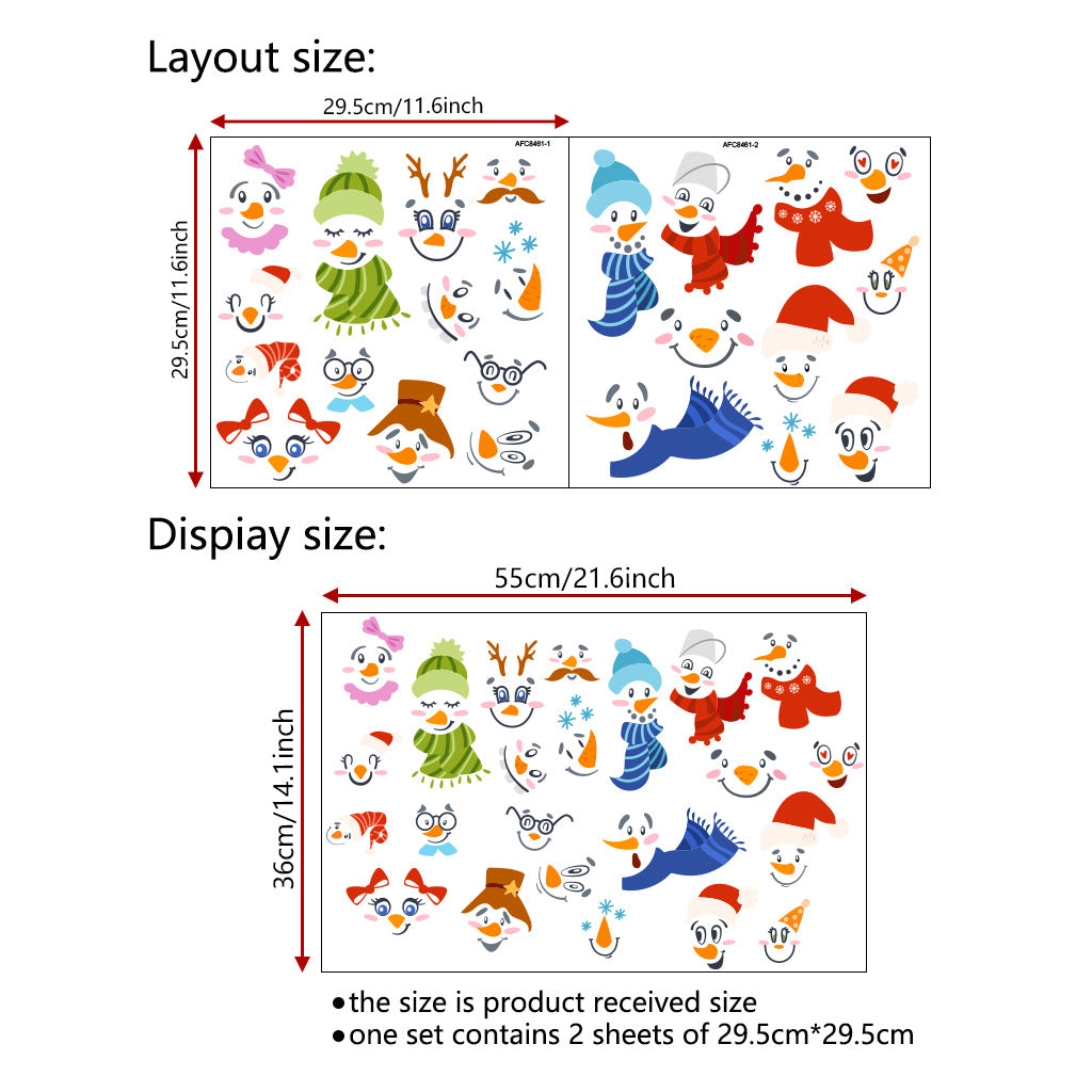 奥弗DIY卡通圣诞节鬼脸贴纸 AFC8445跨境圣诞节鬼脸装饰自粘墙贴