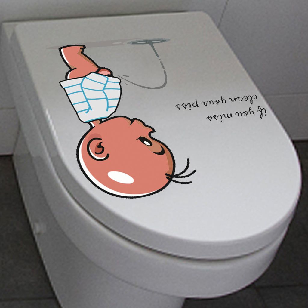 1pc Edgy Bathroom Humor Sticker Sarcastic Clean Your Mess Reminder with Bold Art Style Adult Oriented Decor for Those Who Appreciate Witty, Provocative Toilet Aesthetics