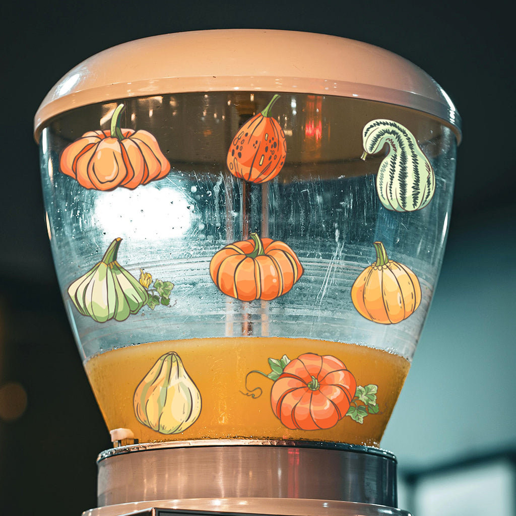 4套 秋天里的南瓜转移水晶标贴纸 3D diy创意贴纸 可爱南瓜贴纸 UV DTF 转印贴纸办公室和家用 玻璃杯 咖啡杯贴纸 DIY 包裹转移贴纸