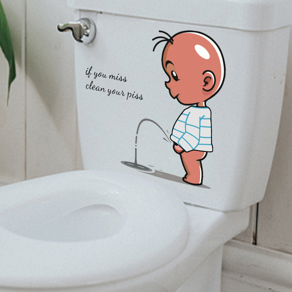 1pc Edgy Bathroom Humor Sticker Sarcastic Clean Your Mess Reminder with Bold Art Style Adult Oriented Decor for Those Who Appreciate Witty, Provocative Toilet Aesthetics