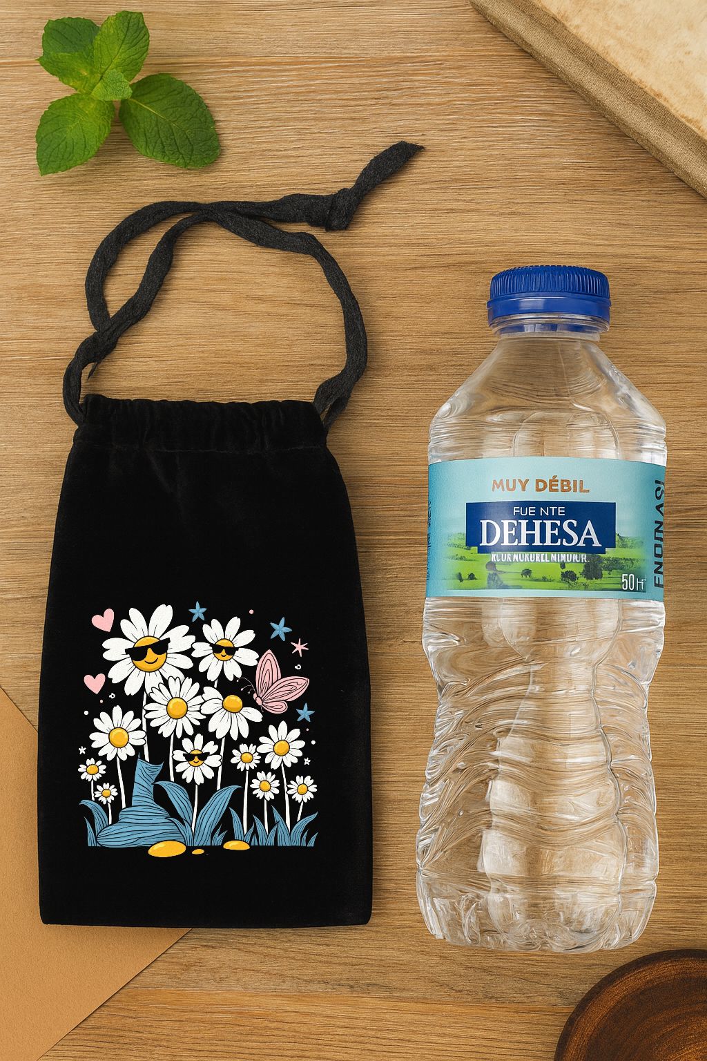 Bolso de terciopelo con cordon 19,5x10,9
