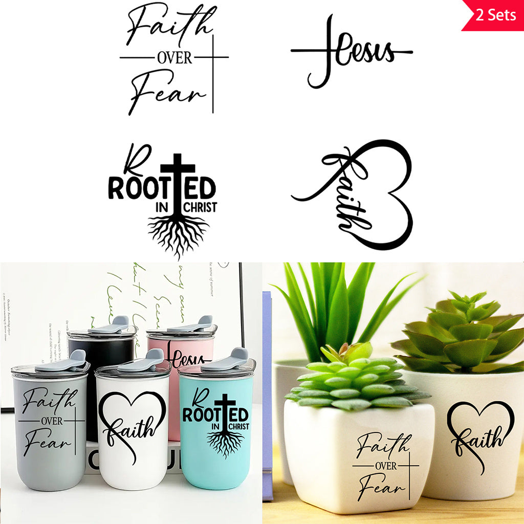 2套 祈愿祝福水晶标贴纸 自粘防水DIY转印贴纸 适用于家居装饰 户外装饰 水杯 储物柜 私人物品装饰水晶贴纸 增添趣味性与活力UV DTF 转印贴纸办公室和家用