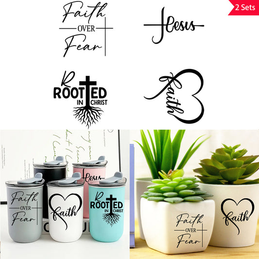 2套 祈愿祝福水晶标贴纸 自粘防水DIY转印贴纸 适用于家居装饰 户外装饰 水杯 储物柜 私人物品装饰水晶贴纸 增添趣味性与活力UV DTF 转印贴纸办公室和家用