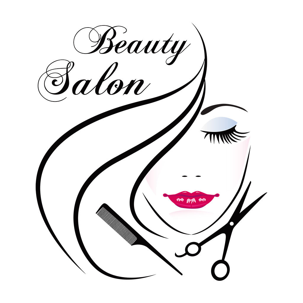 1pc Elegant beauty salon stickers, stylish hairstyle, beauty scissors and comb design, perfect for salon decoration, fashionable art accents, adding an artistic atmosphere, self-adhesive and removable wall stickers