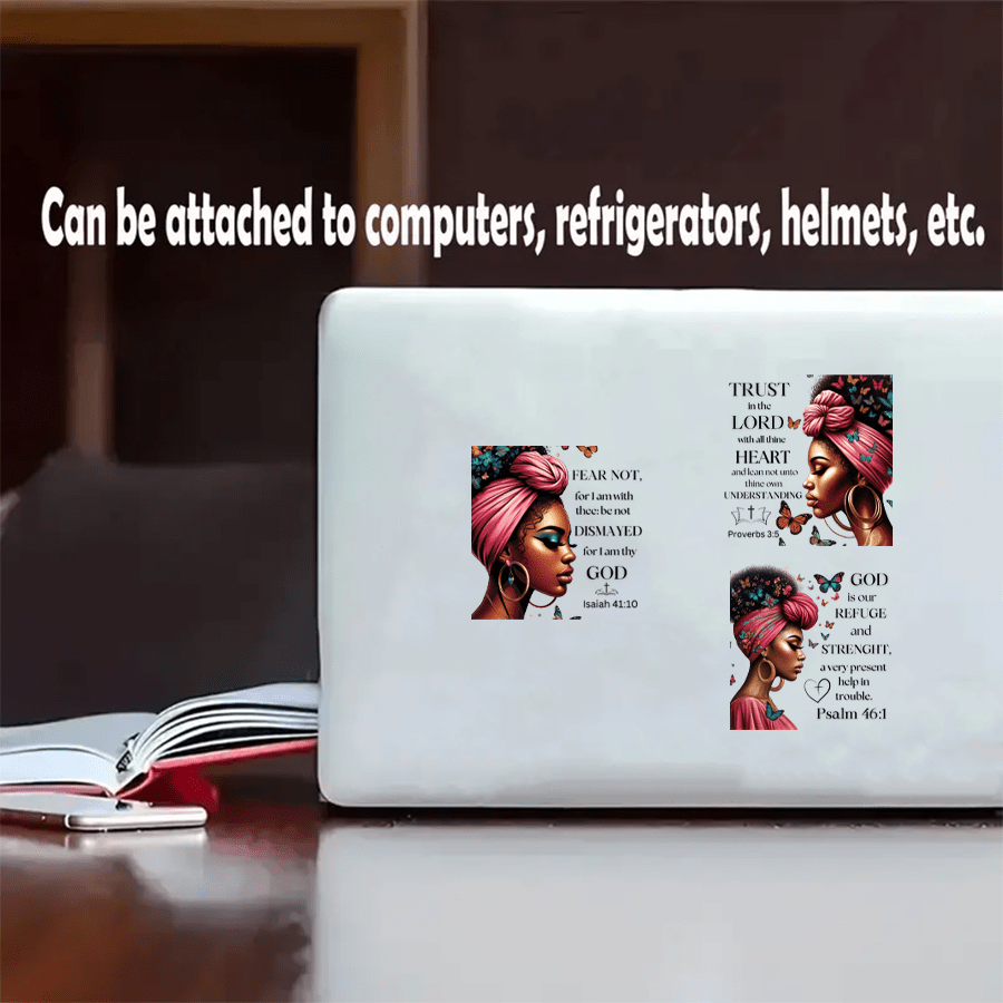 1 set of 8pcs UV DTF Cup Stickers Black Prayer Faith Series Design Series Libbey Glass Cup Waterproof Sticker Pack, Stainless Steel Roller Vinyl Transfer Sticker, Colorful Design Decals, UV DTF, Suitable For Mugs, Refrigerators, Water Cups, Coffee Cups An