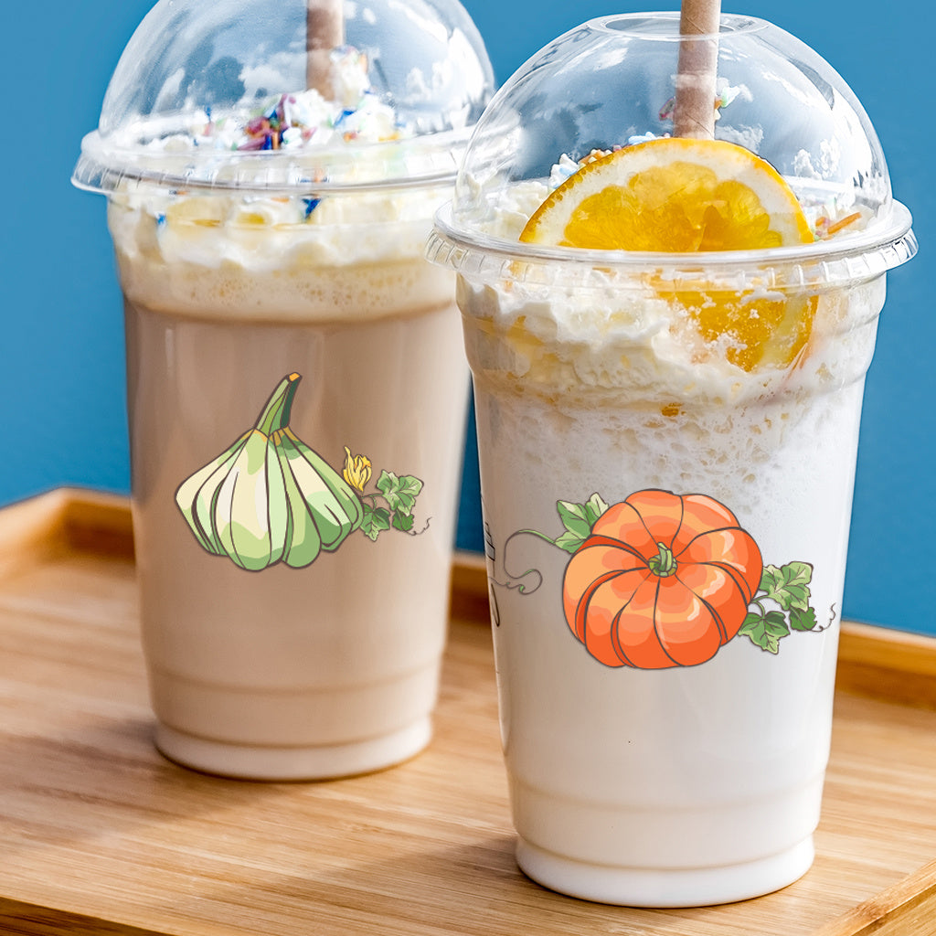 4套 秋天里的南瓜转移水晶标贴纸 3D diy创意贴纸 可爱南瓜贴纸 UV DTF 转印贴纸办公室和家用 玻璃杯 咖啡杯贴纸 DIY 包裹转移贴纸