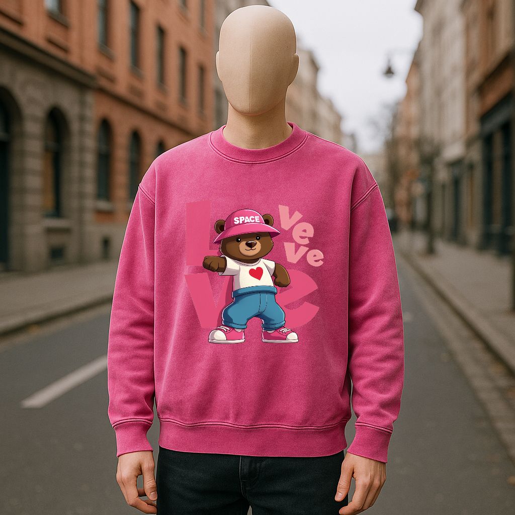 sudadera con dibujo ROSA ROJA