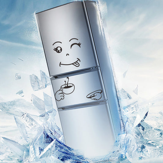 A set of minimalist and playful stickers for coffee enthusiasts featuring a coffee cup with a cheeky winking smile, adding a touch of sophisticated humor to kitchens and cafes, perfect for those who appreciate stylish and trendy coffee-themed decor.