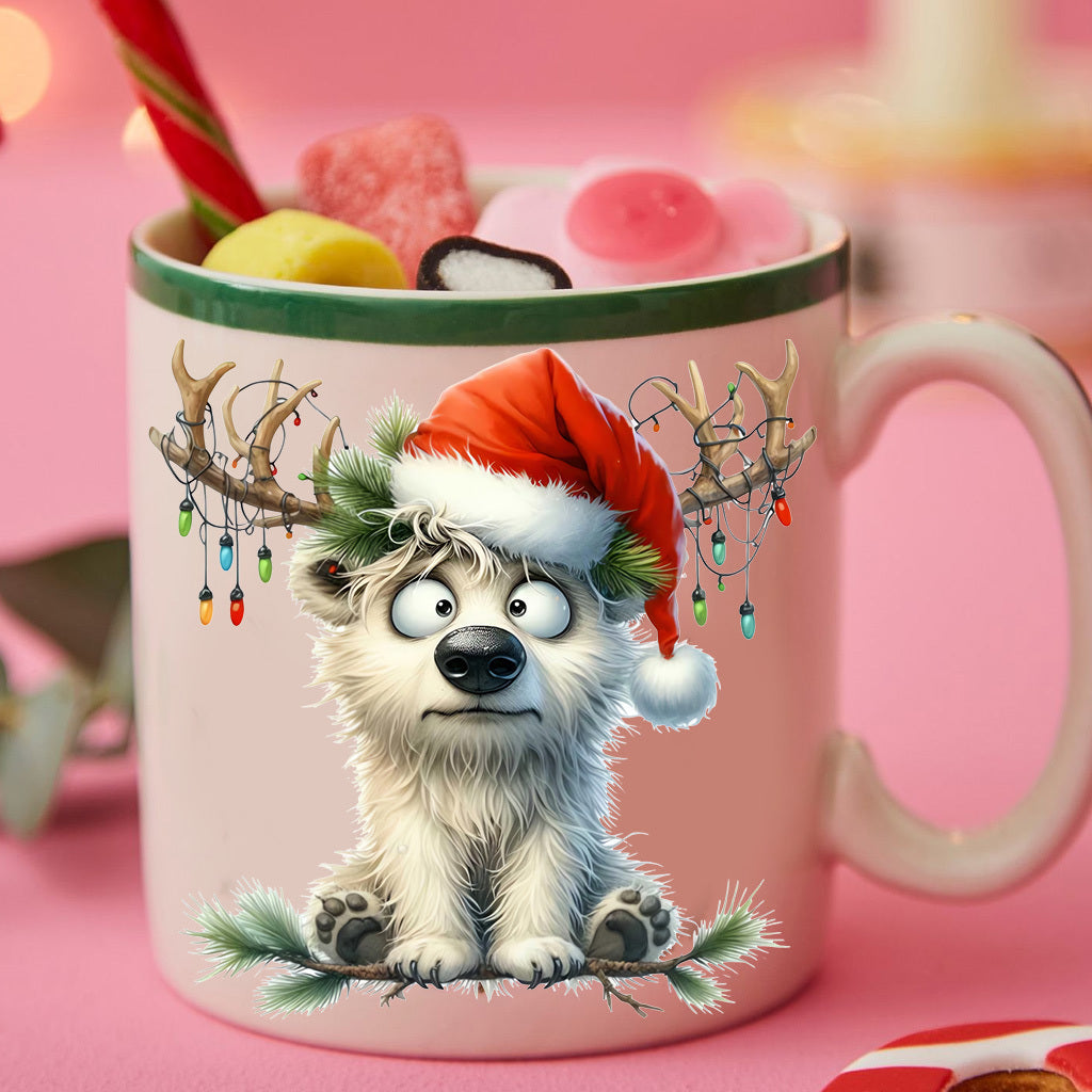 1套 可爱迷人的圣诞熊 UV DTF 转印贴纸，适合装饰杯子、电脑、笔记本等，为节日增添浓厚的圣诞快乐和活力氛围。自粘、防水的创意 DIY 贴纸。