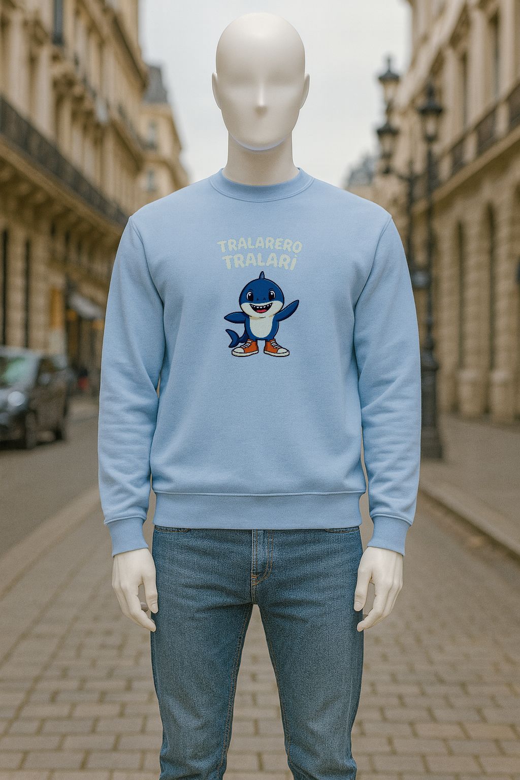 sudadera con dibujo AZUL
