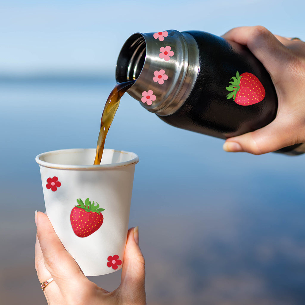 3套 可爱草莓图案设计、UV DTF 杯子贴纸、防水贴纸包，用于装饰杯子、电脑、瓶子、学习用品等装饰、工艺品、DIY 艺术用品转水晶标贴纸 适合女孩 节日 派对装饰