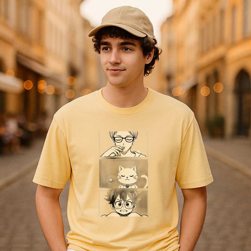 Camiseta dibujo beige
