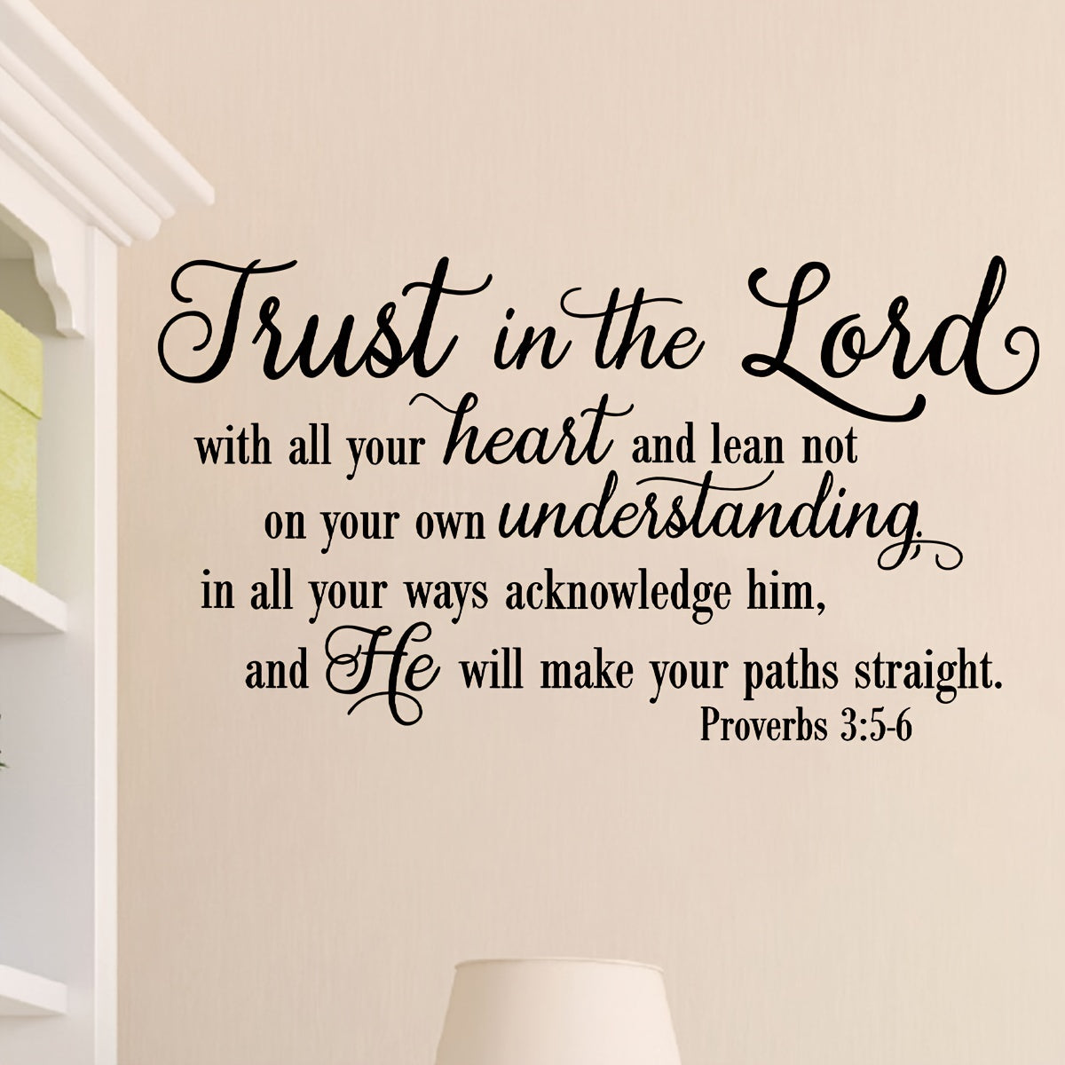 1pc Creative Letter Wall Sticker, Wholeheartedly Believe in the Lord Inspirational Slogan, Suitable for Bedroom, Hallway, Living Room, Porch, Home Decoration, Removable Self-adhesive Creative DIY Wall Sticker, Reusable