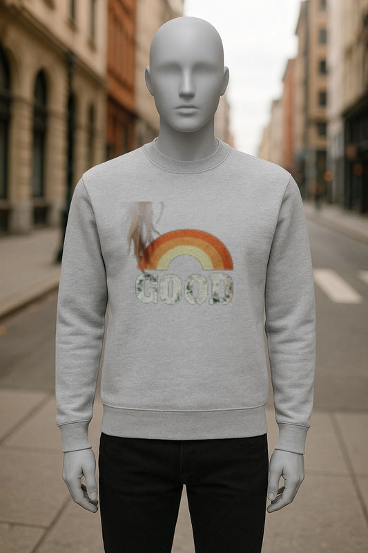 sudadera con dibujo GRIS
