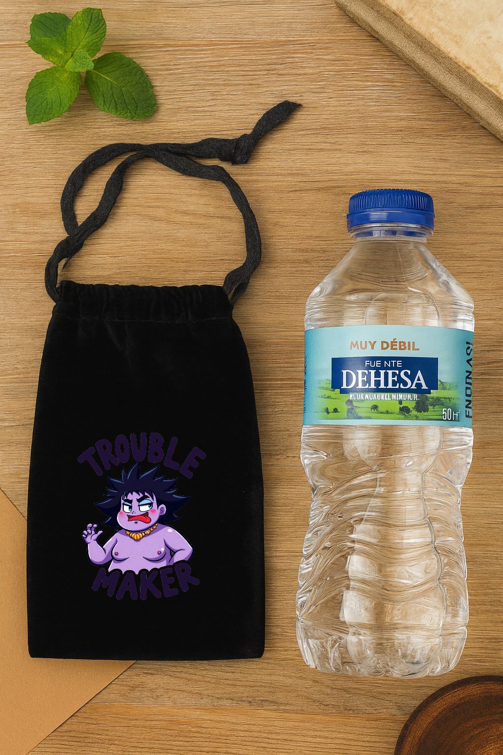 Bolso de terciopelo con cordon 19,5x10,9