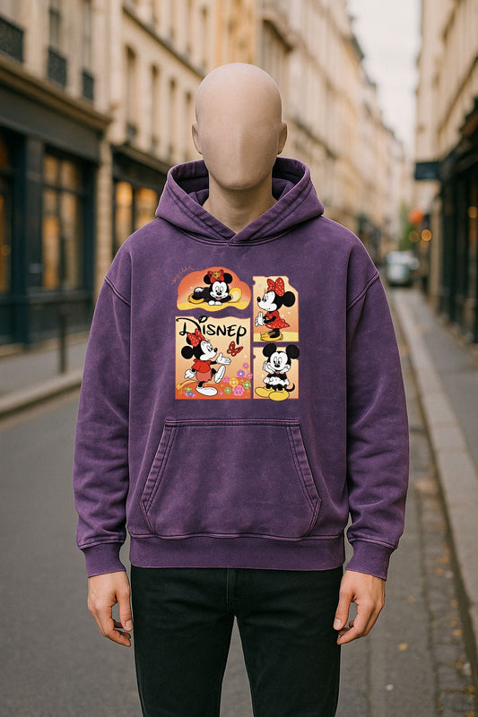 Sudadera con capucha lavada en morado