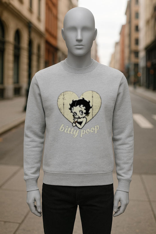 sudadera con dibujo GRIS