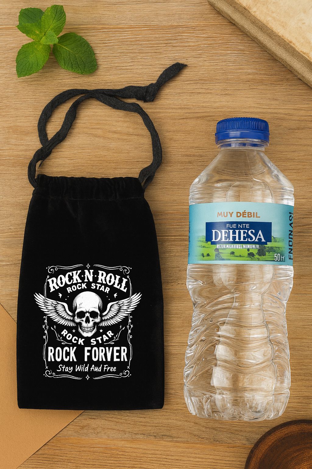 Bolso de terciopelo con cordon 19,5x10,9