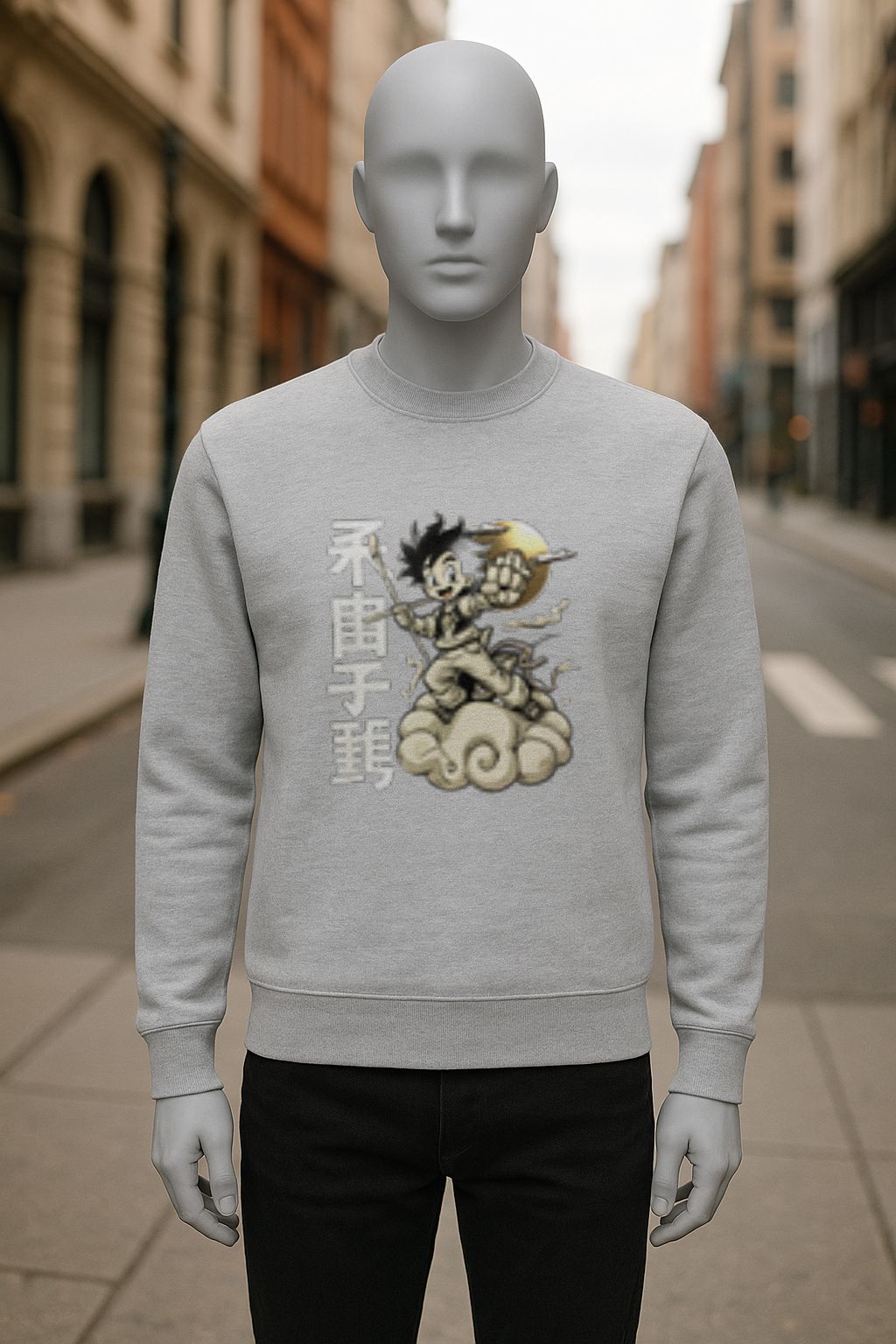 sudadera con dibujo GRIS