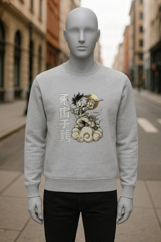 sudadera con dibujo GRIS
