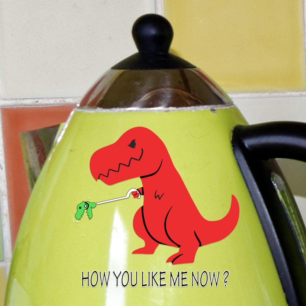 8pcs Humorous and cute cartoon dinosaur UV DTF crystal decal sticker set 'How Much You Like Me Now' sticker Quirky T-Rex design, perfect for decorating glass jars, home spaces, and other items, adding a fun and whimsical atmosphere. Self-adhesive waterpro
