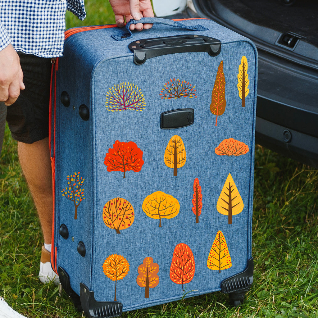 3套卡通秋天树木转印水晶标贴纸 适合女士、女孩、派对、杯子配件 营造生活趣味性与温馨氛围 自粘防水创意DIY贴纸 适用于家居装饰 户外装饰 玻璃装饰等 UV DTF 杯子包装纸