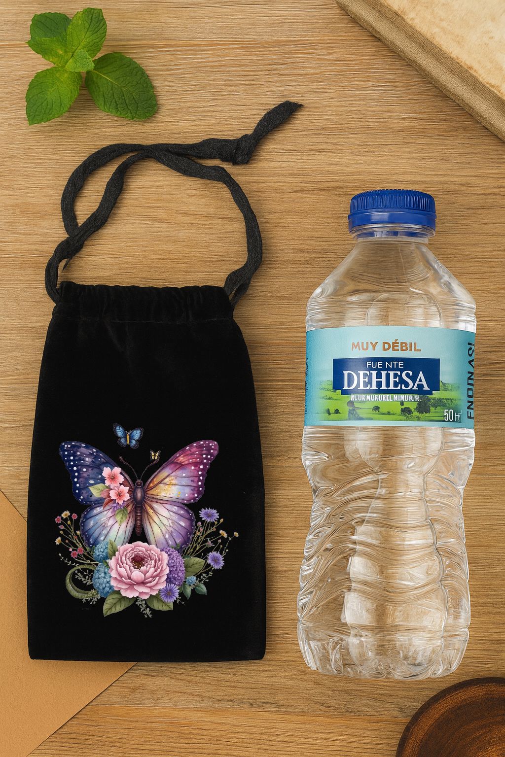Bolso de terciopelo con cordon 19,5x10,9