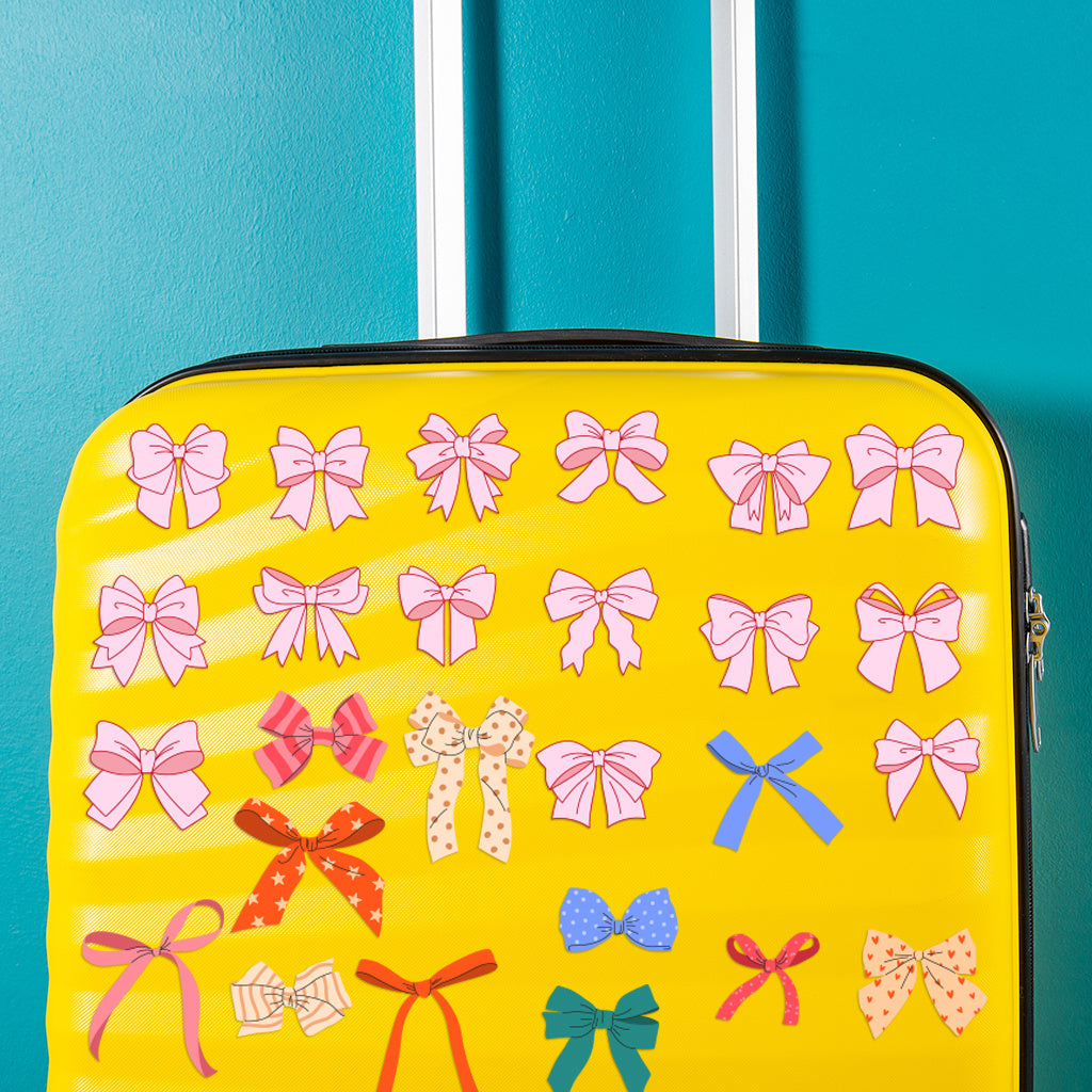 2套 粉红色蝴蝶结可爱设计，适合女士、女孩、派对、杯子配件 适用于 16 盎司玻璃杯和水瓶的 UV DTF 杯子包装纸，带有闪亮水晶的自黏哑光纸蝴蝶结贴花，可爱美学贴纸