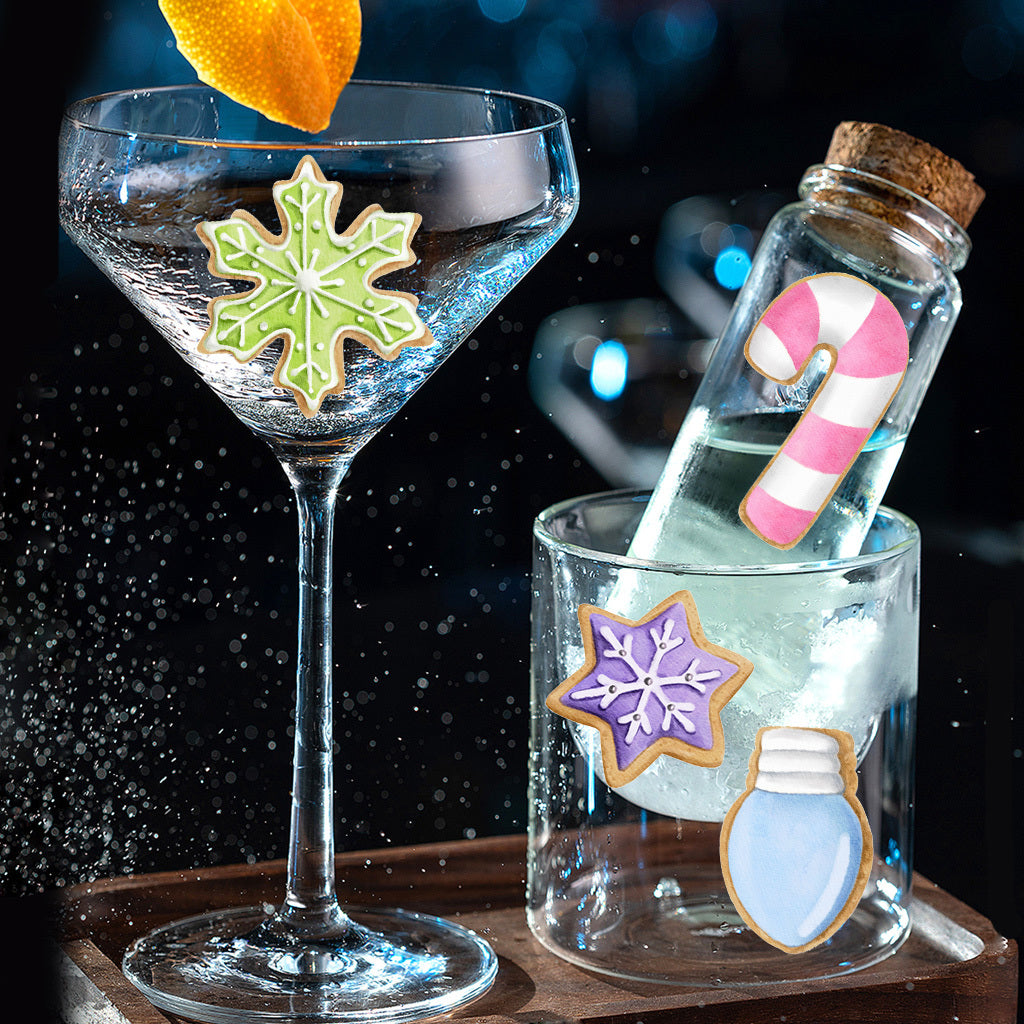 1套 彩色圣诞主题装饰饼干 可爱趣味圣诞节装饰水晶贴纸 自粘可拆卸创意DIY水晶标贴纸 适用于家居装饰 户外装饰 玻璃装饰 文化体术氛围装饰 增添趣味性与活力