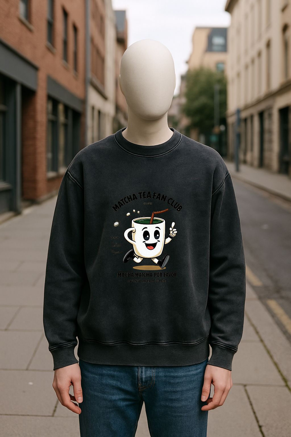 Sudadera negra lavada