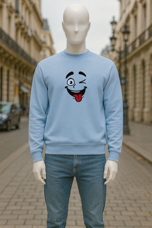 sudadera con dibujo AZUL