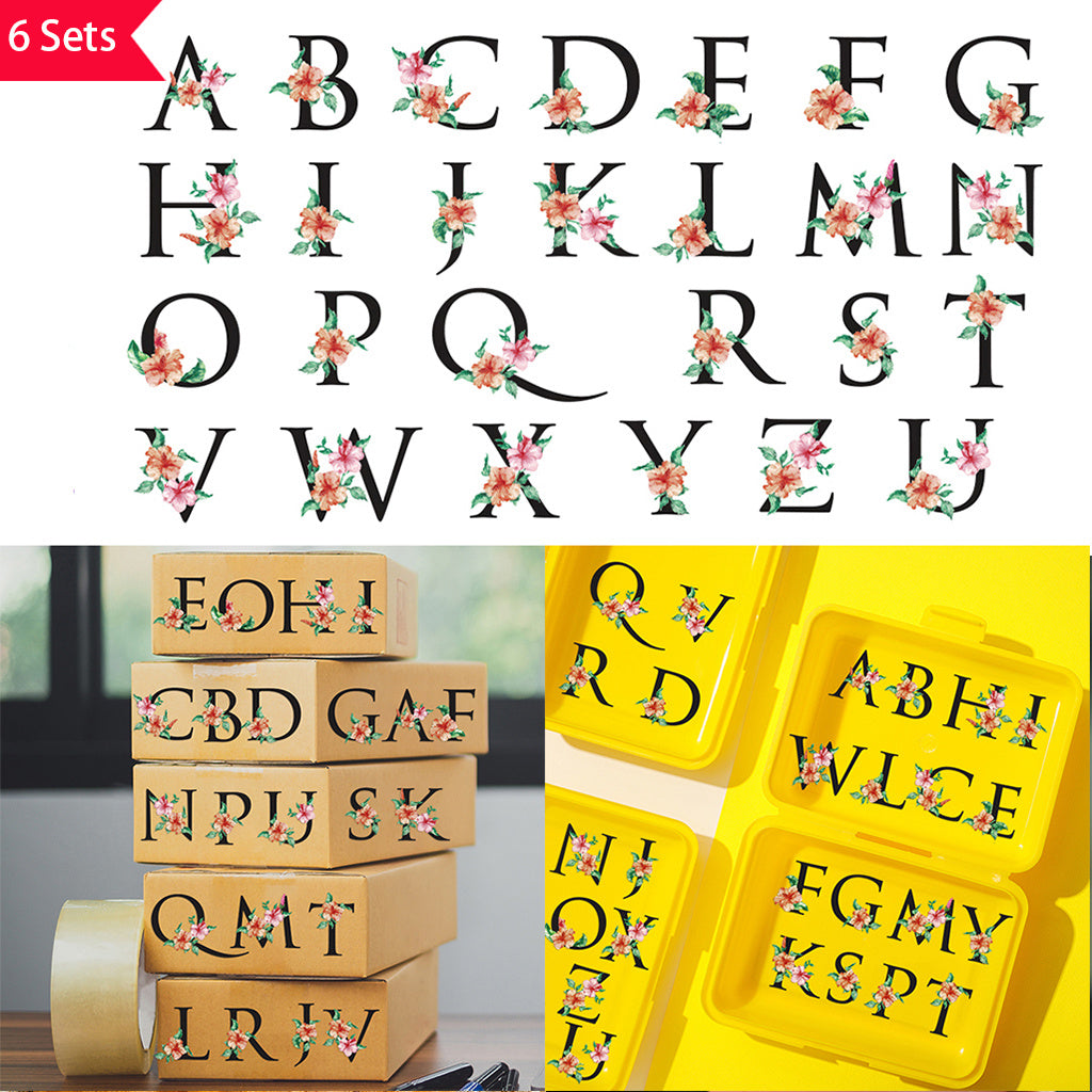 6套 26 个字母花朵 A-Z 设计 UV DTF 转印贴纸办公室和家用 16 盎司字母玻璃杯贴纸 DIY 包裹转移贴纸 3D 水晶设计女士妈妈最好的朋友礼物 DIY 工艺品