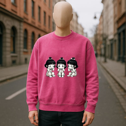 sudadera con dibujo ROSA ROJA