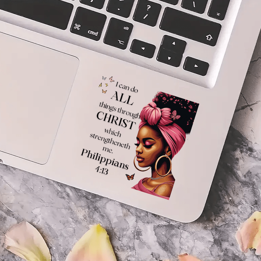 1 set of 8pcs UV DTF Cup Stickers Black Prayer Faith Series Design Series Libbey Glass Cup Waterproof Sticker Pack, Stainless Steel Roller Vinyl Transfer Sticker, Colorful Design Decals, UV DTF, Suitable For Mugs, Refrigerators, Water Cups, Coffee Cups An