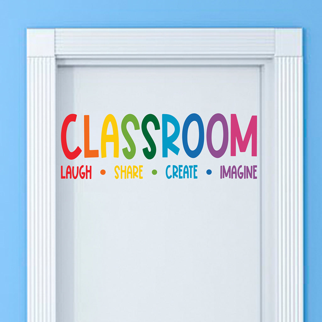 1套 教室励志标语墙贴，多彩文字组合设计，风格可爱，适合打造教室角落，让墙面尽显学习趣味与温馨格调。