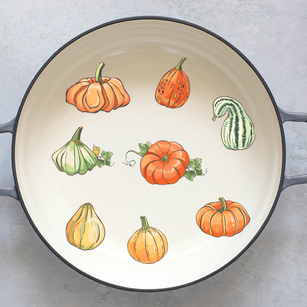 4套 秋天里的南瓜转移水晶标贴纸 3D diy创意贴纸 可爱南瓜贴纸 UV DTF 转印贴纸办公室和家用 玻璃杯 咖啡杯贴纸 DIY 包裹转移贴纸