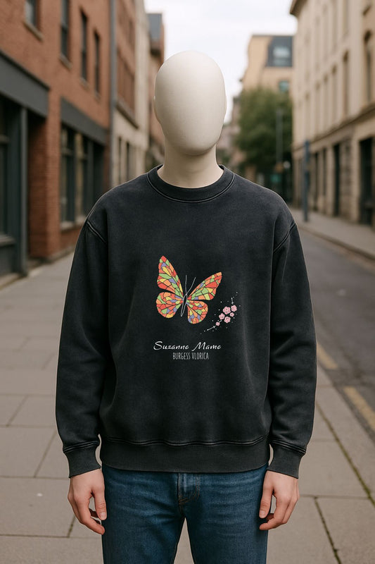 Sudadera negra lavada