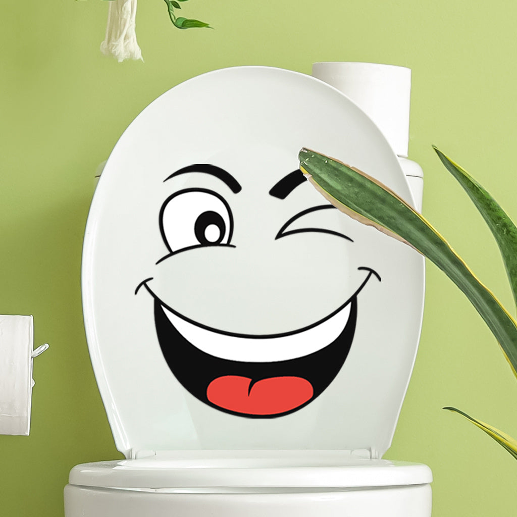 A set of cute cartoon smiley face stickers with a playful and humorous vibe, adding stylish and fun decorative elements to any space. Self-adhesive, removable, waterproof, creative DIY wall stickers, toilet stickers, and trash can stickers.