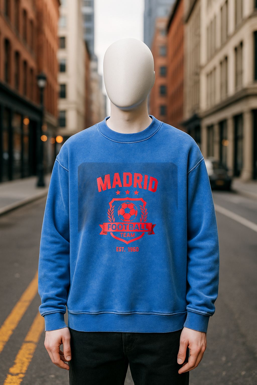 Sudadera azul Lavada